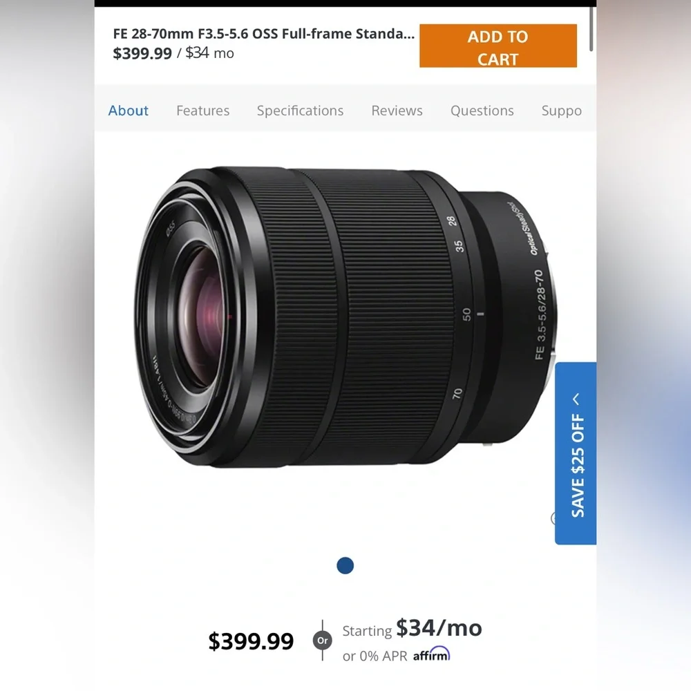 Sony Black FE 28-70mm F3.5-5.6 OSS Lens only used 1 time